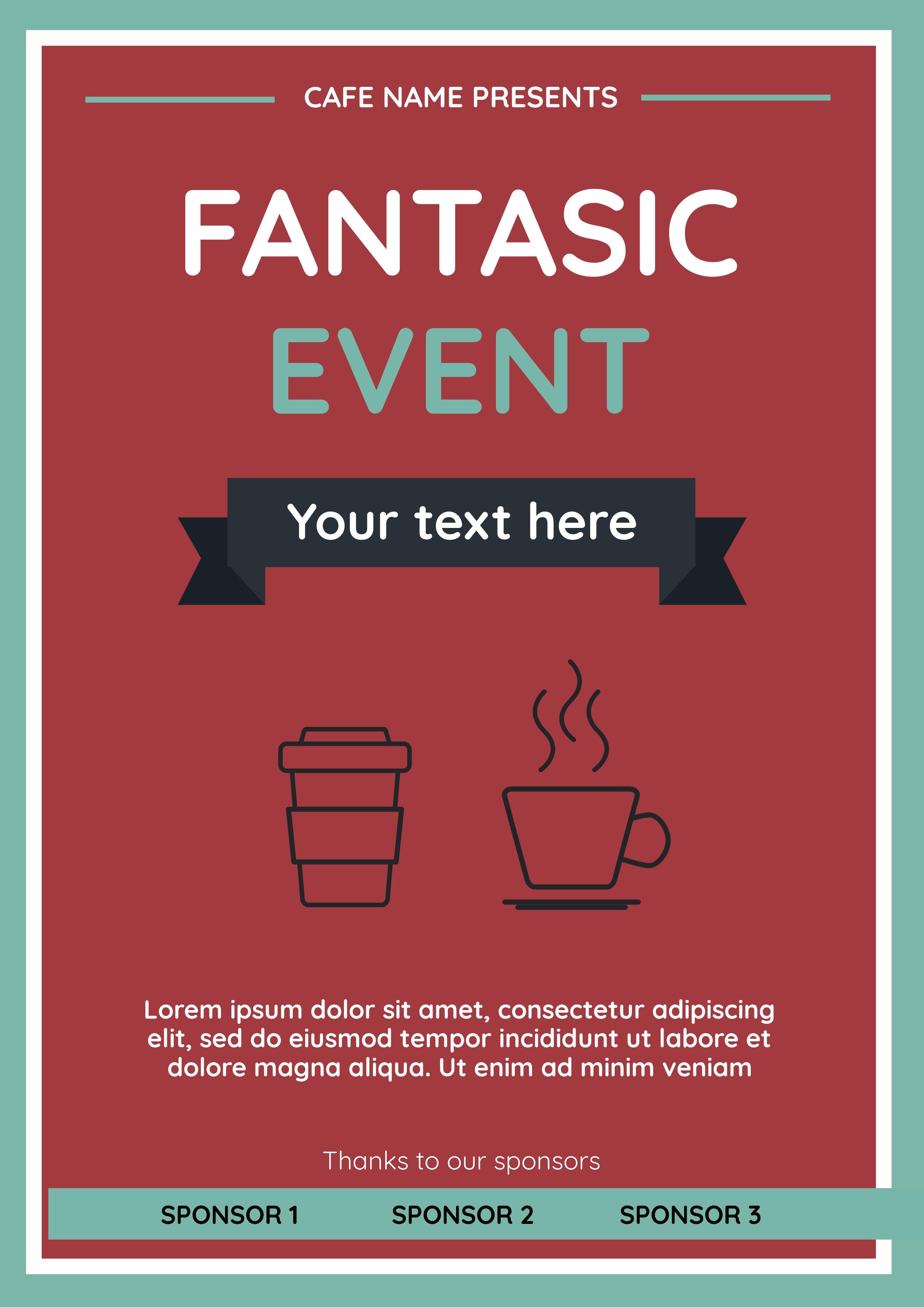 Red cafe poster for event - 10 clever strategies for restaurant marketing during Covid-19 pandemic - Image