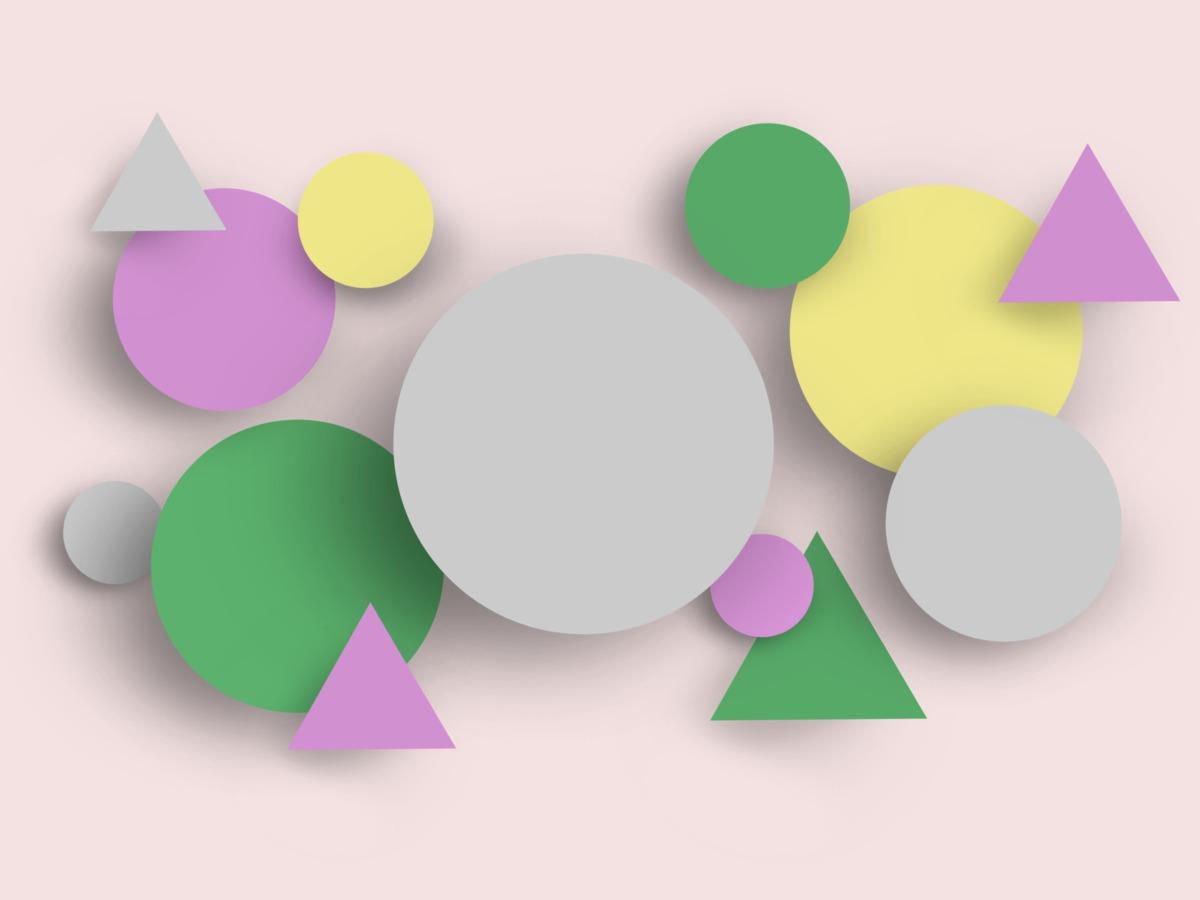 Coloured Geometric shapes - The biggest trends in graphic design - Image