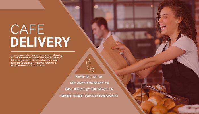 Cafe Delevery Options Poster - 10 clever strategies for restaurant marketing during Covid-19 pandemic - Image