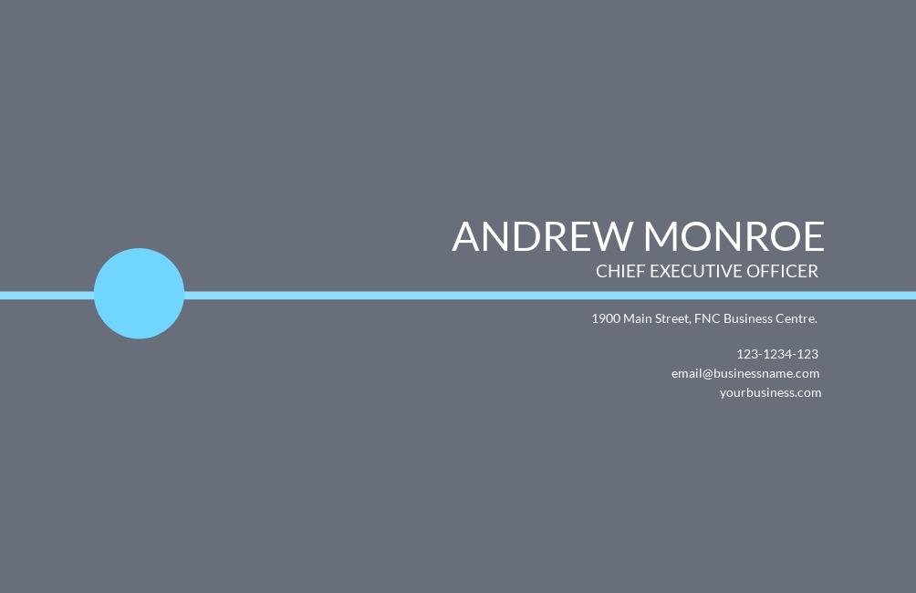 Plain business card example with name and minimal colors - Important design decisions for business cards - Image
